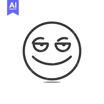 Premium design asset: Sarcastic Smirk: Minimalist Emoji with Raised Eyebrows and Subtle Smil