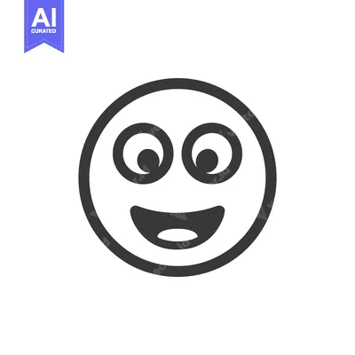 Aset premium populer: Cheerful Smiley Face Icon with Bold Outline and Playful Expression