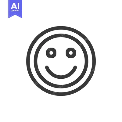 Aset premium populer: Minimalist Smiley Face Icon with Double Circle Outline on White Backgr