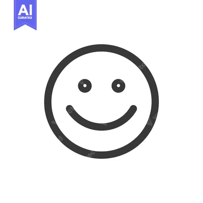 Aset premium populer: Simple Dark Gray Smiley Face Icon on White Background