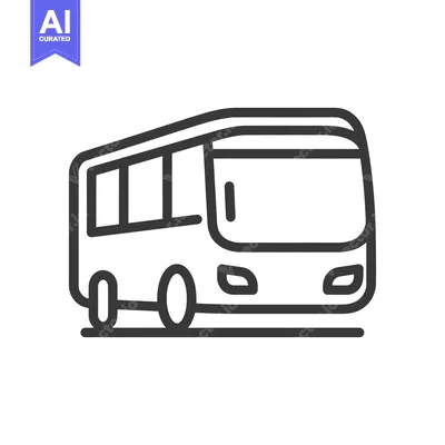 Aset premium populer: Minimalist Bus Icon: Clean Line Art for Transportation Design
