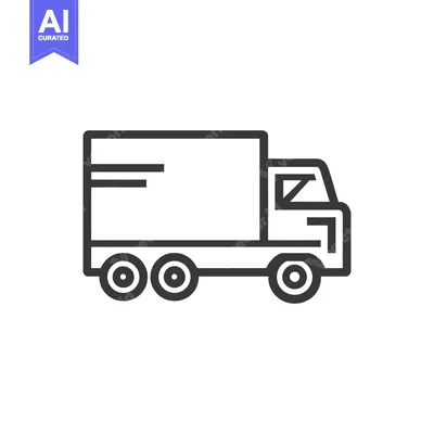 Aset premium populer: Minimalist Truck Icon: Delivery Vehicle Outline on White Background