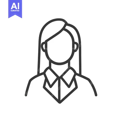 Aset desain premium: A simple vector graphic depiction of a woman in professional attire