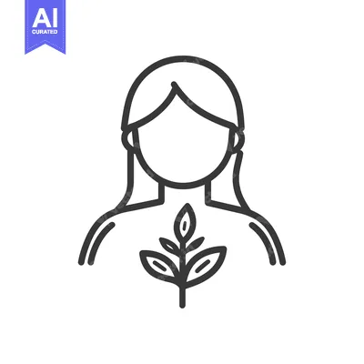 Aset premium populer: Illustration depicting a woman with plant life growing from her chest