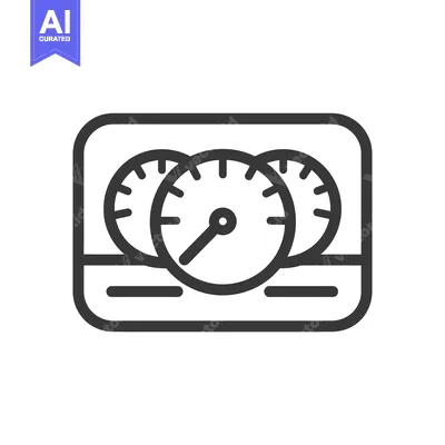 Premium design asset: Minimalist Car Dashboard Icon: Speedometer, Tachometer, Fuel Gauge in