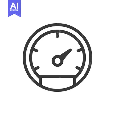 Premium design asset: Minimalist Speedometer Icon: Precise Gauge Illustration on White Backg