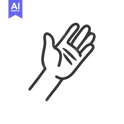 Aset premium populer: A graphic illustration of a human hand with open palm facing up