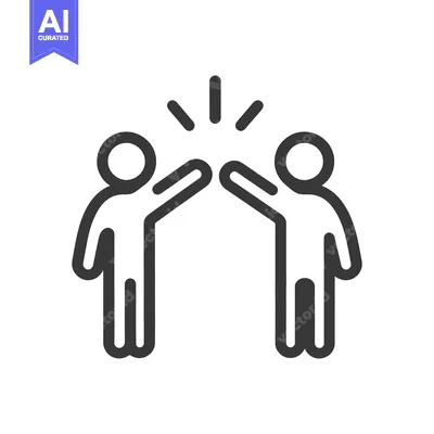 Popular premium asset: Two people depicted giving each other a high five