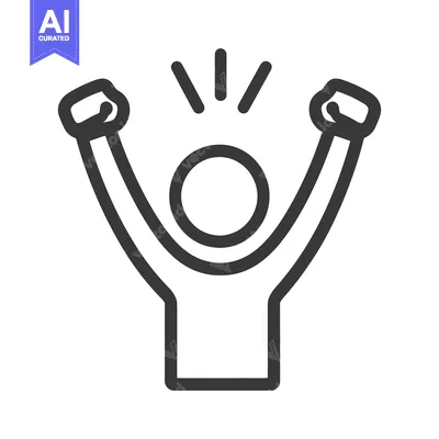 Popular premium asset: An icon depicting a figure with raised arms in celebration