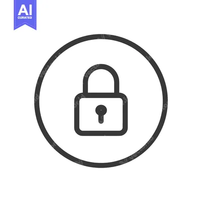 Aset premium populer: Minimalist Lock Icon in Circle, Security Symbol, Dark Gray on White Ba