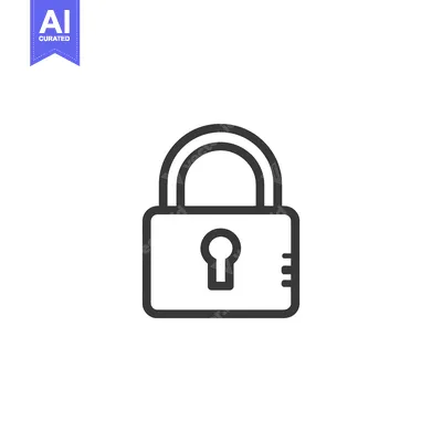 Aset desain premium: Minimalist Padlock Icon: Security, Protection, and Privacy Symbol