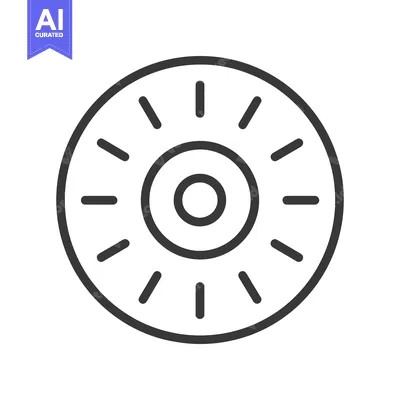 Premium design asset: Minimalist Sun Icon with Rays, Circular Design, Black Outline on White