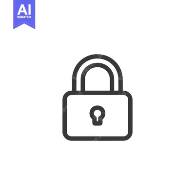 Aset desain premium: Minimalist Padlock Icon: Security, Protection, and Privacy Symbol