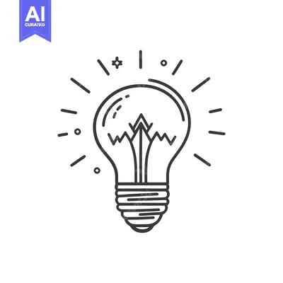 Aset premium populer: An Illuminated Light Bulb Depicted With Lines And Illustrative Sparks