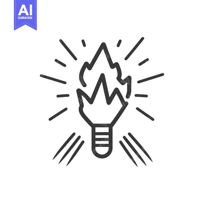 Popular premium asset: A burning lightbulb radiating lines of artistic visual representation