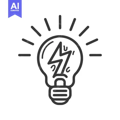 Aset desain premium: A light bulb illustrating an innovative idea with electric energy