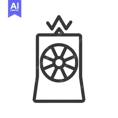 Popular premium asset: A simplified illustration of a power plant with a fan element