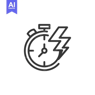 Urgent Deadline: Stopwatch with Lightning Bolt Icon, Time Pressure Con