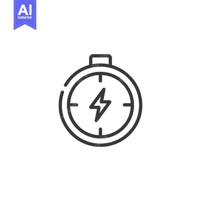 Premium design asset: Fast Charge Timer: Minimalist Icon of Speed and Energy