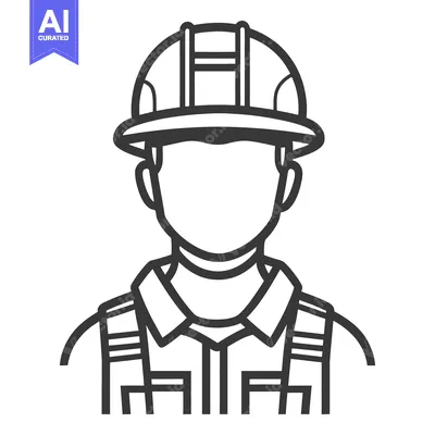 Popular premium asset: Illustration depicting a construction worker wearing protective safety