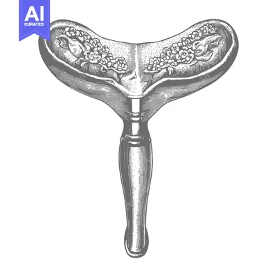 Aset premium populer: Engraved Illustration of a Floral Decorated T-Shaped Object