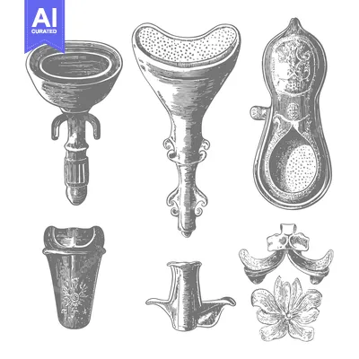 Aset desain premium: Engraved Illustration of Anatomical Flower Parts