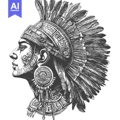 Popular premium asset: Engraved Illustration of an Indigenous Person Wearing a Headdress