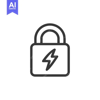 Aset premium populer: Secure Energy: Padlock Icon with Lightning Bolt Symbol, Protection Con