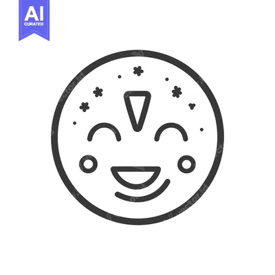 Aset premium populer: A smiling face with decorative elements inside a circular outline