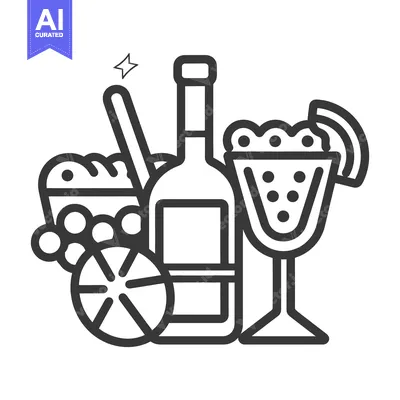 Aset premium populer: Vector illustration of various beverages and drink preparation items