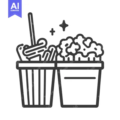 Popular premium asset: Cleaning supplies and suds are displayed in buckets for tidying up