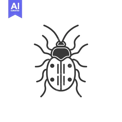 Aset desain premium: The Illustration Depicts a Ladybug with Dotted Markings on its Back