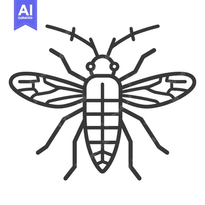 Aset desain premium: A simple vector illustration of a stylized insect creature