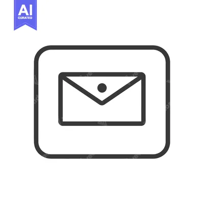 Aset premium populer: Envelope icon inside a square frame