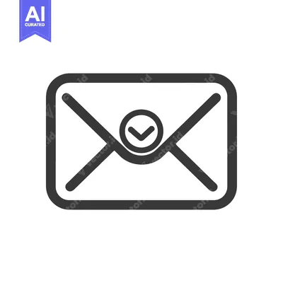 Aset premium populer: Envelope Icon with a Checkmark Inside a Circle