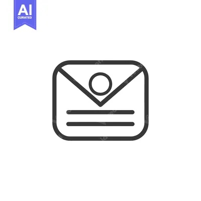 Premium design asset: Envelope icon with a circle in the upper part