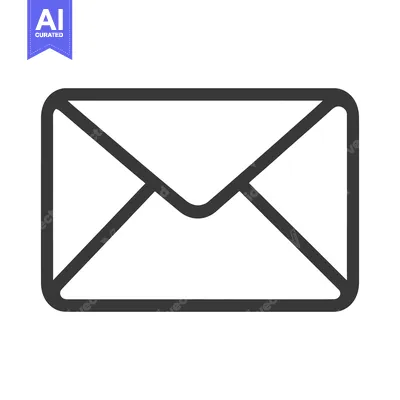 Aset desain premium: A simple graphic representing a closed envelope icon on a white backgr
