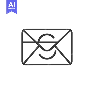 Aset desain premium: Envelope with a "C" inside, representing closed or concealed