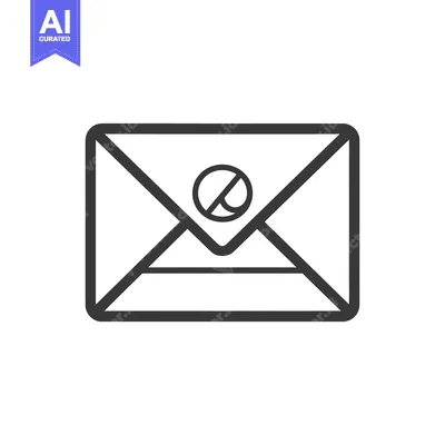 Aset desain premium: Envelope with a Circle and Diagonal Line Icon