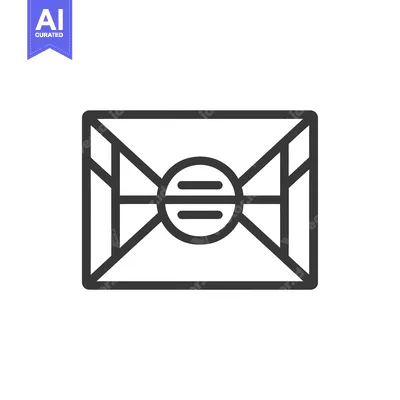 Aset premium populer: Envelope with a circular seal and a horizontal line in the middle