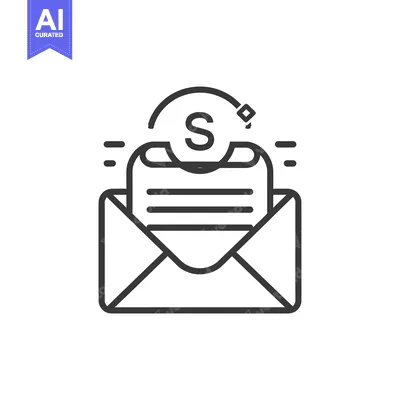 Premium design asset: Envelope with a document and dollar sign symbol above