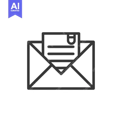 Aset premium populer: Envelope with a letter and a paperclip on top