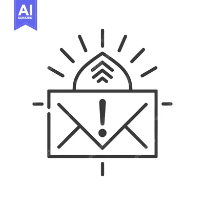 Envelope with Exclamation Point and Signal Icon