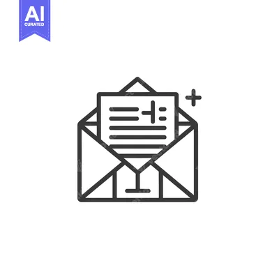 Premium design asset: Envelope with Open Letter Containing Plus Sign