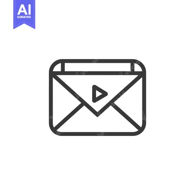 Aset premium populer: Envelope with Play Button Icon
