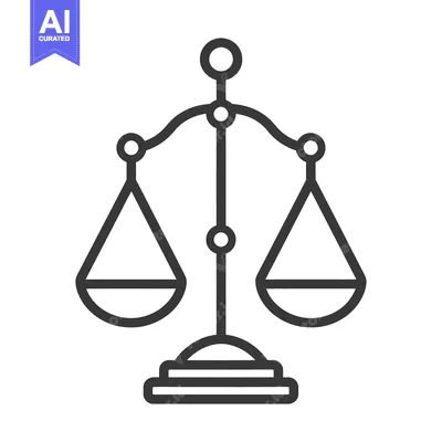 Premium design asset: A simple graphic depicting a balance scale for legal concepts