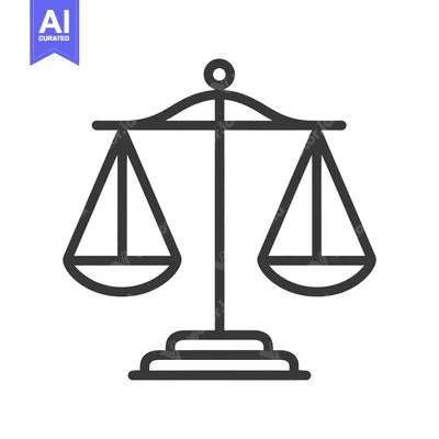 Premium design asset: An illustrated depiction of a balanced set of scales for justice