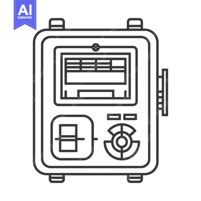 Aset desain premium: A simplistic line art illustration of a measuring instrument