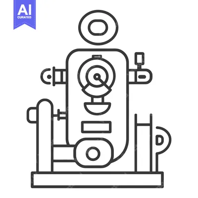 Popular premium asset: A line art depiction of a complex technical measurement device