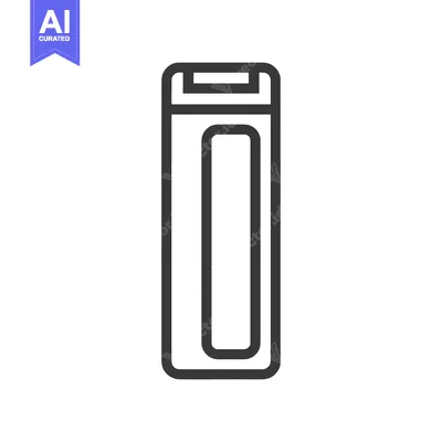 Aset desain premium: Minimalist Gray Outline Icon of a Rectangular Object with Rounded Corn